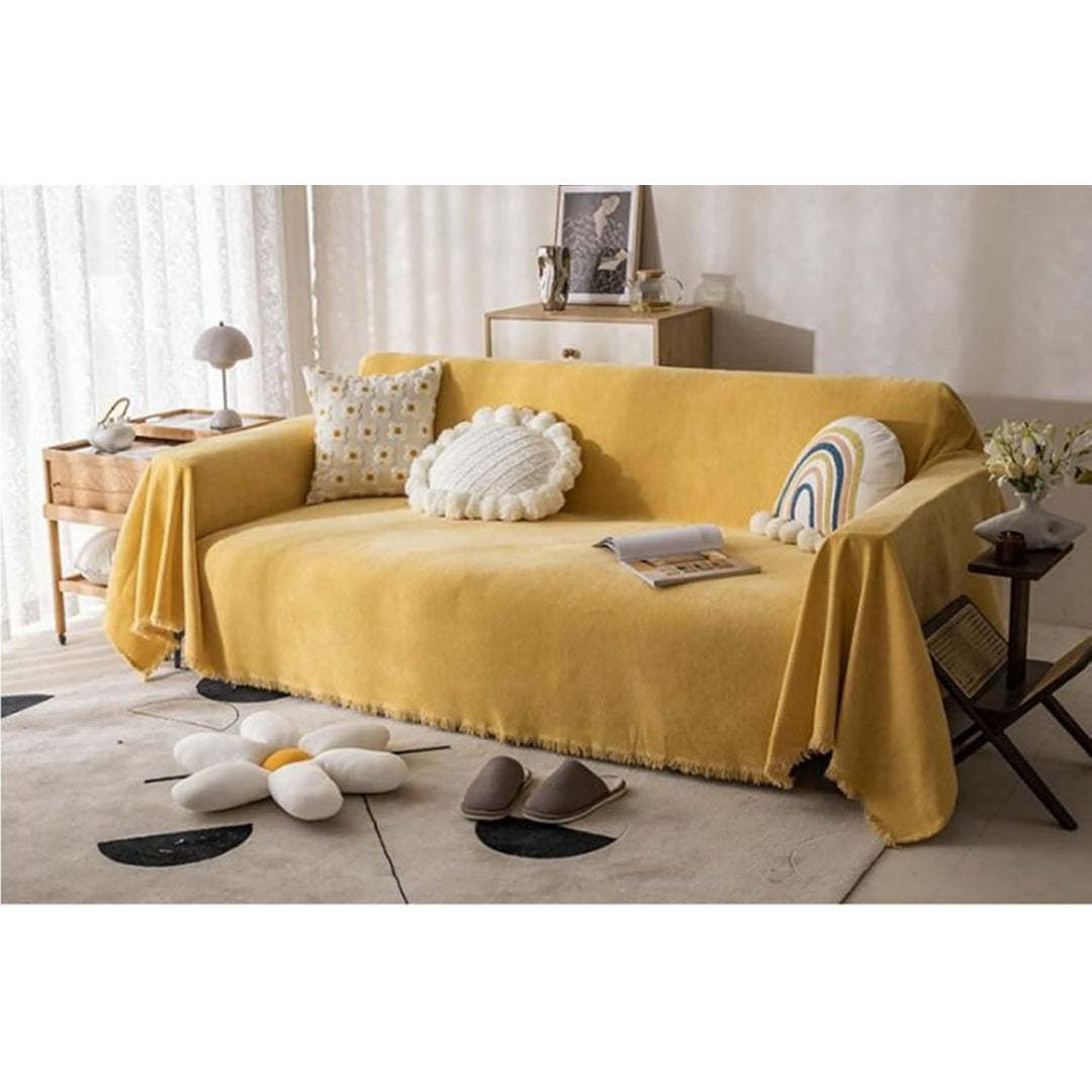 Copridivano giallo senape