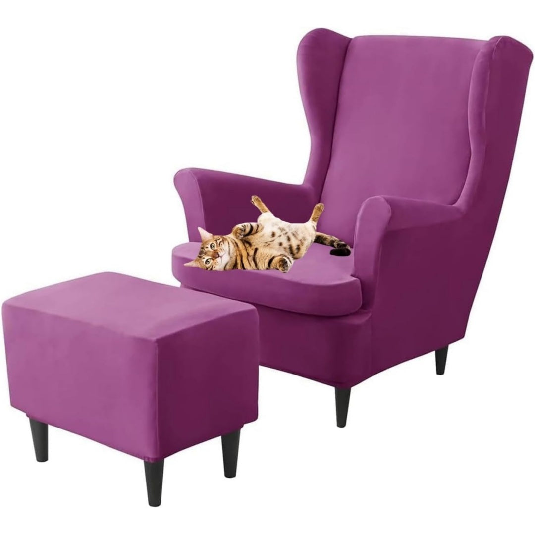 Copripoltrona e copripoggiapiedi viola