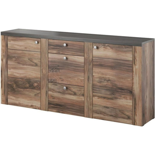 Credenza marrone con ante e cassetti