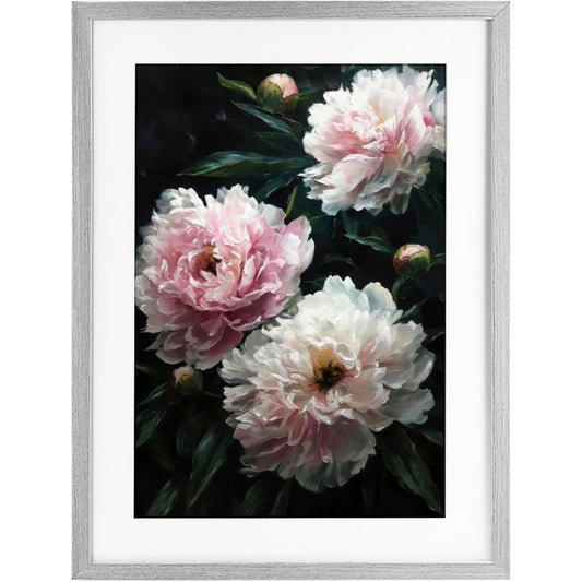 Stampa floreale rosa su fondo scuro