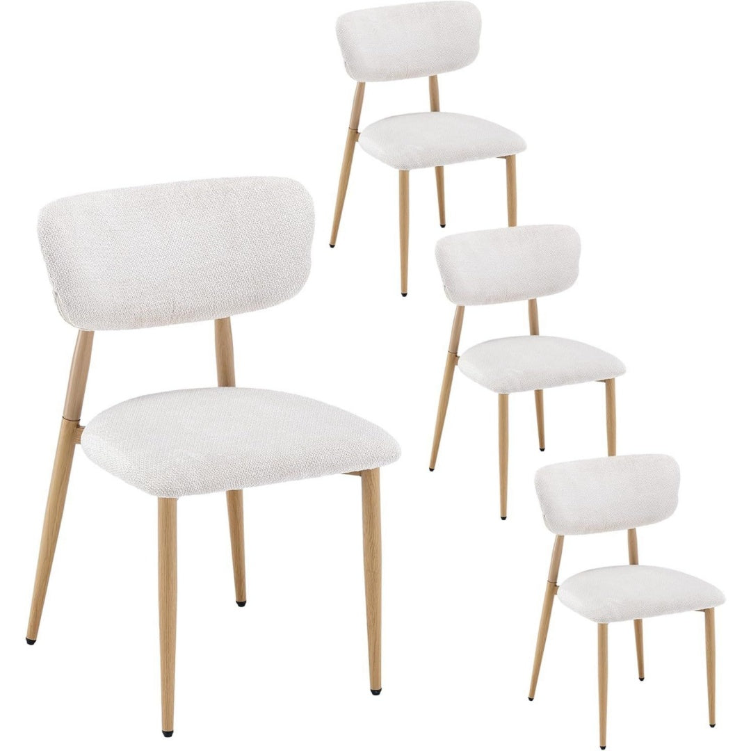 Sedie bianche con gambe naturali