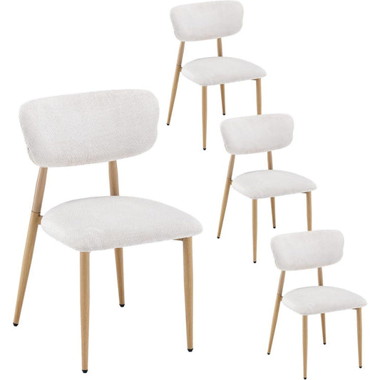 Sedie bianche con gambe naturali