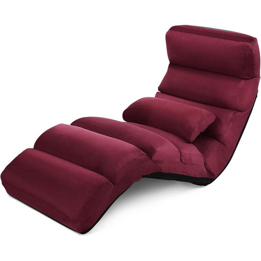 Poltrona da pavimento pieghevole bordeaux