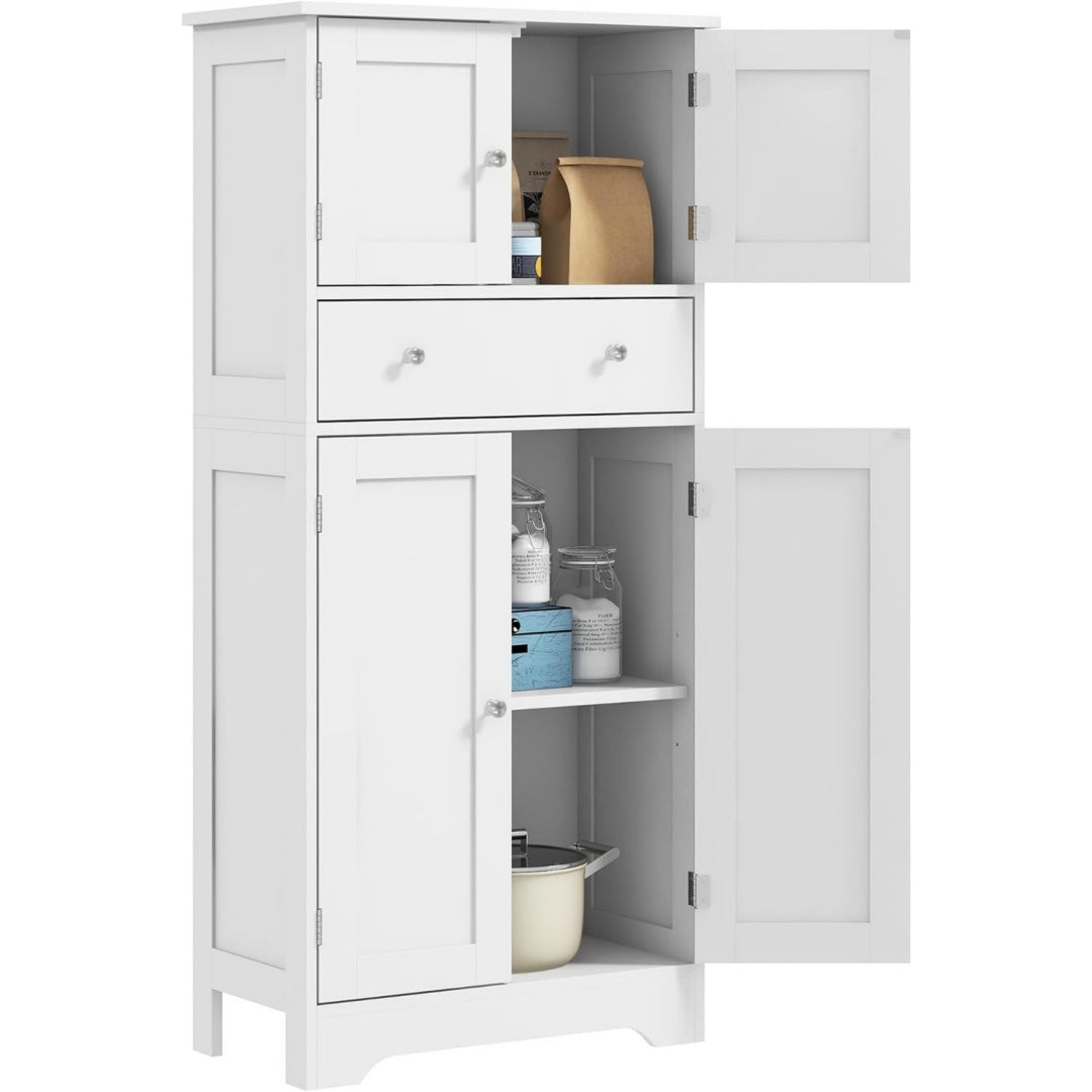 Credenza da soggiorno con cassetti regolabile bianco