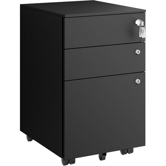 Cassettiera nera con ruote