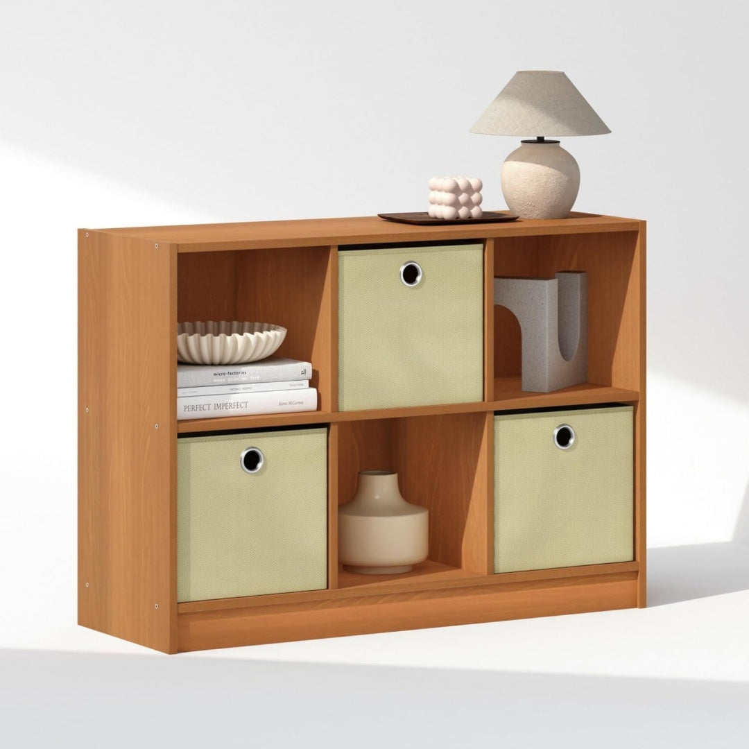 Mobile contenitore naturale con cestini beige