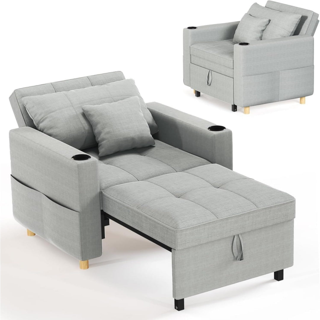 Poltrona letto pieghevole grigia