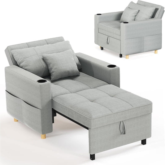 Poltrona letto pieghevole grigia