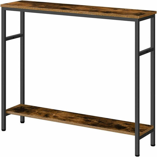 Consolle marrone con struttura nera