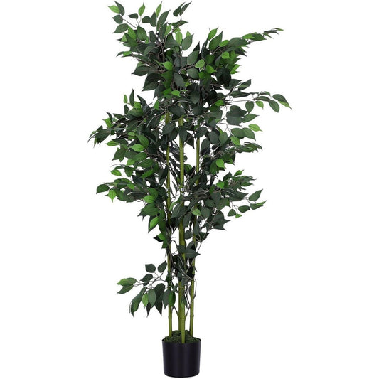 Albero artificiale verde in vaso nero