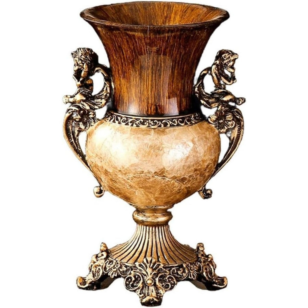 Vaso decorativo marrone e oro