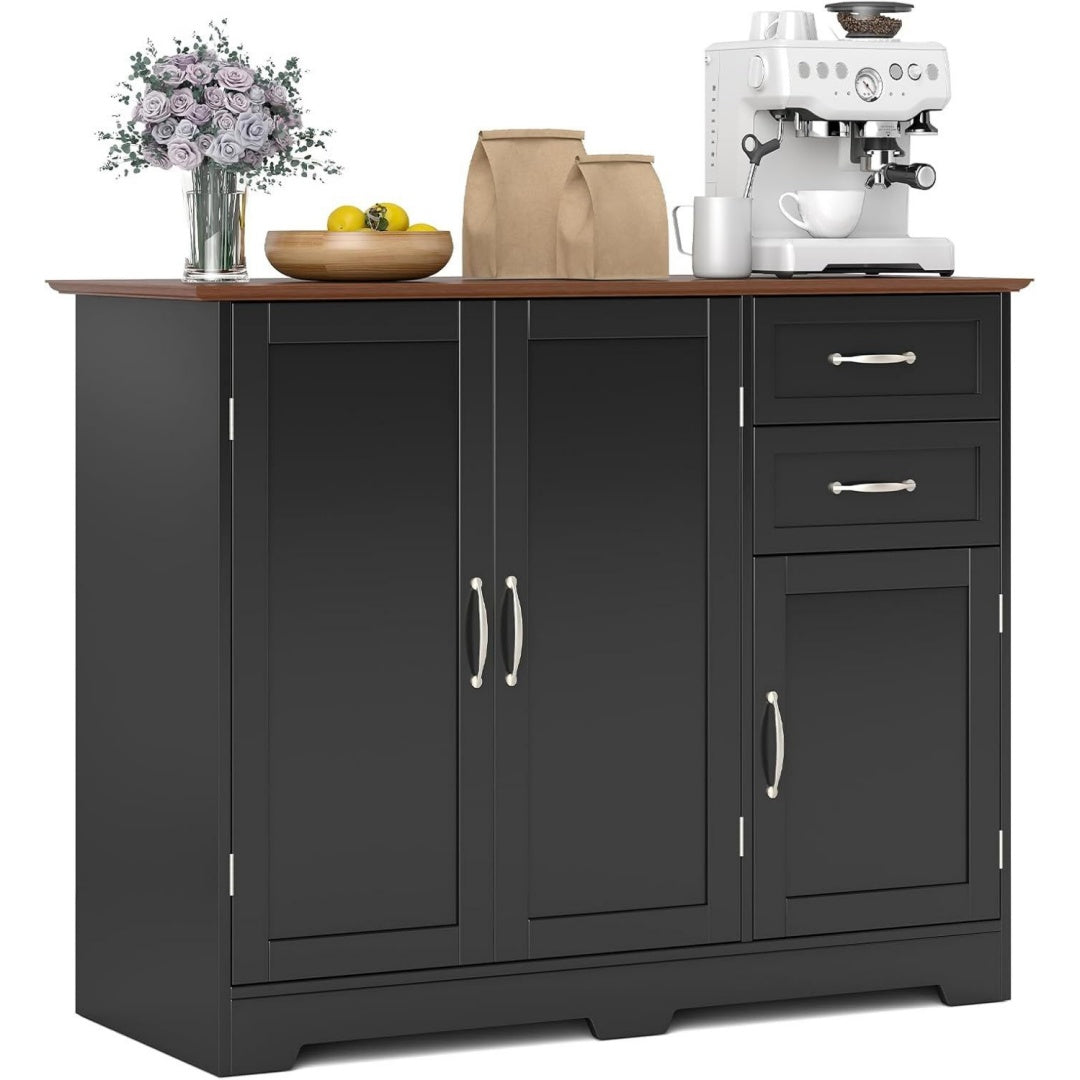 Madia contenitore nero con ante in MDF